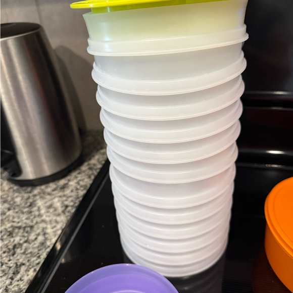 Tupperware Colorful Plastic Food Storage Containers and hamburger press bundle - Picture 3 of 9